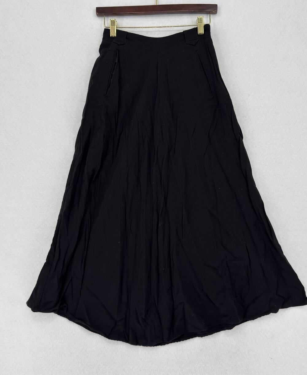 Saks Fifth Avenue New York Vintage Black High Rise A Line Maxi Skirt